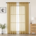 thumbnail image 1 of MKHILL 42x84 Gold Sheer Curtains 2 Panels Set, 84 Inch Long Light Filtering Voile Drapes for Living Room Bedroom, Rod Pocket Semi Sheer Window Panels, Each 42"Wx84"L, 1 of 9
