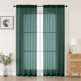 thumbnail image 1 of MKHILL 42x84 Hunter Green Sheer Curtains 2 Panels Set, 84 Inch Long Light Filtering Voile Drapes for Living Room Bedroom, Rod Pocket Semi Sheer Window Panels, Each 42"Wx84"L, 1 of 9