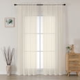 thumbnail image 1 of MKHILL 42x90 Cream Sheer Curtains 2 Panels Set, 90 Inch Long Light Filtering Voile Drapes for Living Room Bedroom High Windows, Rod Pocket Window Panels, Each 42" W x 90" L, 1 of 9