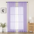 thumbnail image 1 of MKHILL 42x90 lavender Sheer Curtains 2 Panels Set, 90 Inch Long Light Filtering Voile Drapes for Living Room Bedroom High Windows, Rod Pocket Window Panels, Each 42" W x 90" L, 1 of 9