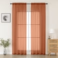 thumbnail image 1 of MKHILL 42x90 Orange Sheer Curtains 2 Panels Set, 90 Inch Long Light Filtering Voile Drapes for Living Room Bedroom High Windows, Rod Pocket Window Panels, Each 42" W x 90" L, 1 of 7