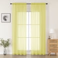 thumbnail image 1 of MKHILL Lemon Yellow Sheer Curtains 96 Inch Long 2 Panels, Light Filtering Privacy for Living Room/Bedroom, Semi Transparent Voile Rod Pocket Window Treatment, Each 42" W x 96" L, 1 of 9