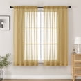 thumbnail image 1 of MKHILL 59x63 Extra Wide Gold Sheer Curtains 2 Panels, 63 Inch Long Light Filtering Voile Drapes for Living Room Bedroom, Rod Pocket Window Panels, Each 59" W x 63" L, 1 of 8