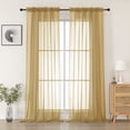 thumbnail image 1 of MKHILL 2 Pack Extra Wide Gold Sheer Curtains, 84 Inch Long Solid Voile Drapes for Living Room Dining Room, Rod Pocket Window Panels, Each 59" W x 84" L, 1 of 8