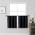 thumbnail image 1 of MKHILL Vela Black Blackout Tier Curtains 24 Inch 2 Panels, Thermal Insulated Room Darkening Rod Pocket Cafe Curtains for Kitchen Sink Bathroom Small Window Camper, Each 30"W x 24"L, 1 of 10