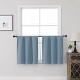 thumbnail image 1 of MKHILL Vela Mineral Short Blackout Curtains 24 Inch Length 2 Panels, Room Darkening Thermal Insulated Rod Pocket Small Tier Curtains for Kitchen Bathroom Camper RV, Each 30"W x 24"L, Mineral, 1 of 10