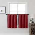 thumbnail image 1 of MKHILL Vela Red Short Blackout Curtains 30 Inch Length 2 Panels, Thermal Insulated Rod Pocket Small Window Drapes for Kitchen Bathroom, Each 30"W x 30"L, 1 of 10