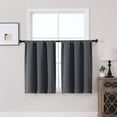 thumbnail image 1 of MKHILL Vela Charcoal Short Blackout Curtains 36 Inch 2 Panels, Room Darkening Thermal Insulated Rod Pocket Half Window Tier Curtains for Kitchen Sink Bathroom RV Camper, Each 30"W x 36"L, 1 of 10
