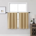 thumbnail image 1 of MKHILL Vela Gold Short Blackout Curtains 36 Inch Length 2 Panels, Room Darkening Thermal Insulated Rod Pocket Small Tier Curtains for Kitchen Bathroom Camper RV, Each 30"W x 36"L, Gold, 1 of 10