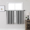 thumbnail image 1 of MKHILL Vela Grey Short Blackout Curtains 36 Inch 2 Panels Set, Room Darkening Rod Pocket Thermal Insulated Small Curtains for Kitchen Bathroom Cafe Small Window, Each 30"W x 36"L, Grey, 1 of 10