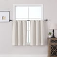 thumbnail image 1 of MKHILL Vela Natural Short Blackout Curtains 36 Inch Length 2 Panels, Thermal Insulated Rod Pocket Small Window Drapes for Kitchen Bathroom, Each 30"W x 36"L, 1 of 10