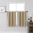 thumbnail image 1 of MKHILL Vela Taupe Blackout Tier Curtains 36 Inch Length 2 Panels, Thermal Insulated Room Darkening Rod Pocket Small Window Drapes for Kitchen Bathroom Cafe Camper, Each 30"W x 36"L, 1 of 10