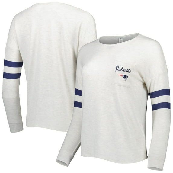Women's Cream New England Patriots Ethereal Sweater Knit Long Sleeve T-Shirt
