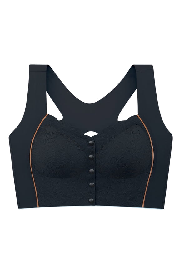 Daisy Bras For Older Women Front Closure Crisscross Back Wireless Breathable Bra Full Coverage Support Soft Cup Bras