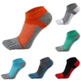 thumbnail image 1 of WMNTST Men's Five-toe Socks Low-Cut Color Block Socks Soft Breathable Classic Minimalist Home Wear Hosiery, 1 of 4