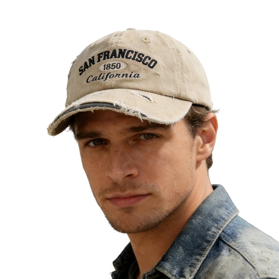 WMNTST Unisex Baseball Caps Distressed Washed Curved Brim Cap With Letter Embroidery Adjustable Dad Hat