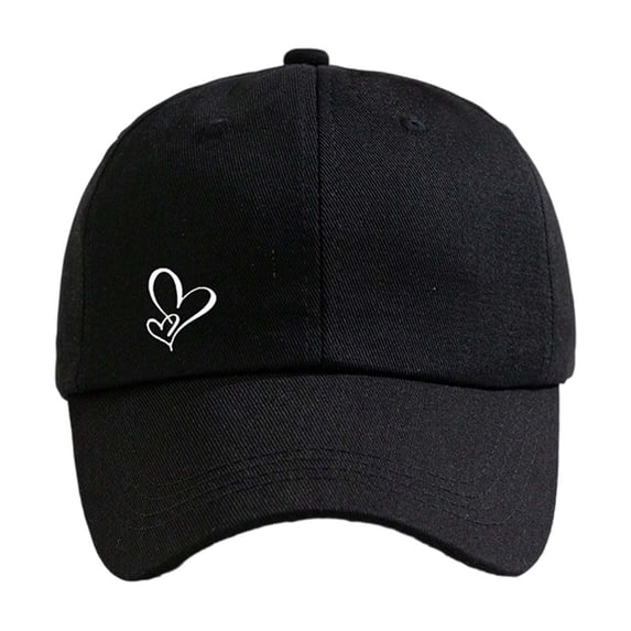 WMNTST Unisex Baseball Caps Double Layer Heart Print Cap Curved Brim Breathable Adjustable Casual Hat