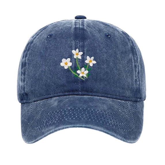 WMNTST Unisex Baseball Caps Floral Embroidered Cap Washed Classic Curved Brim Daily Outdoor Sports Hats