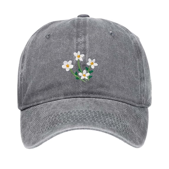 WMNTST Unisex Baseball Caps Floral Embroidered Cap Washed Classic Curved Brim Daily Outdoor Sports Hats