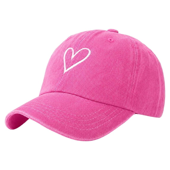 WMNTST Unisex Baseball Caps Heart Embroidered Washed Cap Curved Brim Adjustable Outdoor Sports Hats