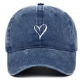 thumbnail image 1 of WMNTST Unisex Baseball Caps Heart Print Adjustable Baseball Cap Washed Distressed Curved Brim Daily Hat, 1 of 2