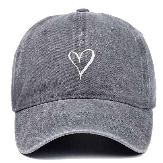 WMNTST Unisex Baseball Caps Heart Print Adjustable Baseball Cap Washed Distressed Curved Brim Daily Hat