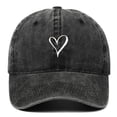 thumbnail image 1 of WMNTST Unisex Baseball Caps Heart Print Adjustable Baseball Cap Washed Distressed Curved Brim Daily Hat, 1 of 2