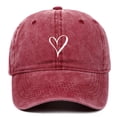 thumbnail image 1 of WMNTST Unisex Baseball Caps Heart Print Adjustable Baseball Cap Washed Distressed Curved Brim Daily Hat, 1 of 2