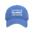 thumbnail image 1 of WMNTST Unisex Baseball Caps Letter Print Distressed Washed Cap Curved Brim Adjustable Outdoor Casual Hat, 1 of 2