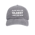thumbnail image 1 of WMNTST Unisex Baseball Caps Letter Print Distressed Washed Cap Curved Brim Adjustable Outdoor Casual Hat, 1 of 2