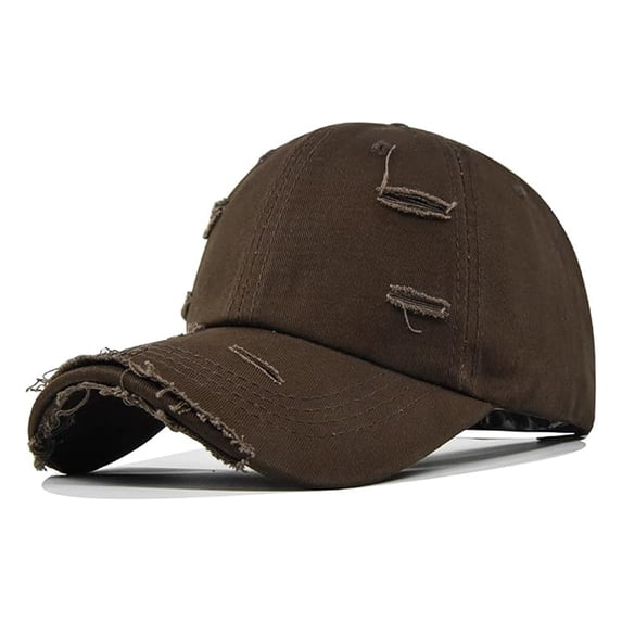 WMNTST Unisex Baseball Caps Ripped Distressed Curved Brim Caps Casual Adjustable Outdoor Daily Dad Hat