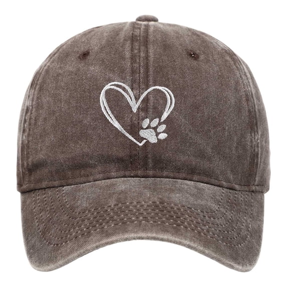 WMNTST Unisex Baseball Caps Washed Cap Heart Embroidery Curved Brim Outdoor Everyday Adjustable Hats
