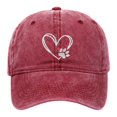thumbnail image 1 of WMNTST Unisex Baseball Caps Washed Cap Heart Embroidery Curved Brim Outdoor Everyday Adjustable Hats, 1 of 4