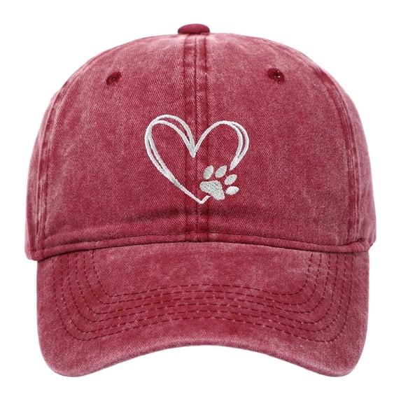WMNTST Unisex Baseball Caps Washed Cap Heart Embroidery Curved Brim Outdoor Everyday Adjustable Hats