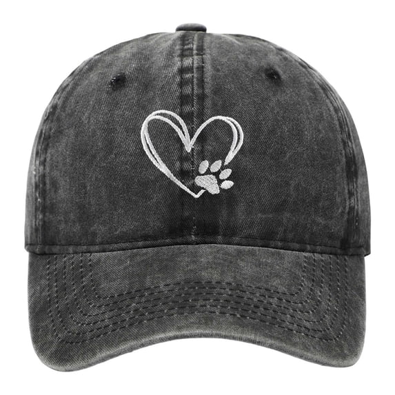 WMNTST Unisex Baseball Caps Washed Cap Heart Embroidery Curved Brim Outdoor Everyday Adjustable Hats