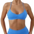thumbnail image 1 of WMNTST Women's Ruched Sports Bras Spaghetti Straps Wireless Yoga Bra Soft Supportive Lift Outdoor Running Fitness Bras, 1 of 8