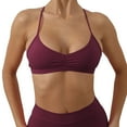 thumbnail image 1 of WMNTST Women's Ruched Sports Bras Spaghetti Straps Wireless Yoga Bra Soft Supportive Lift Outdoor Running Fitness Bras, 1 of 8