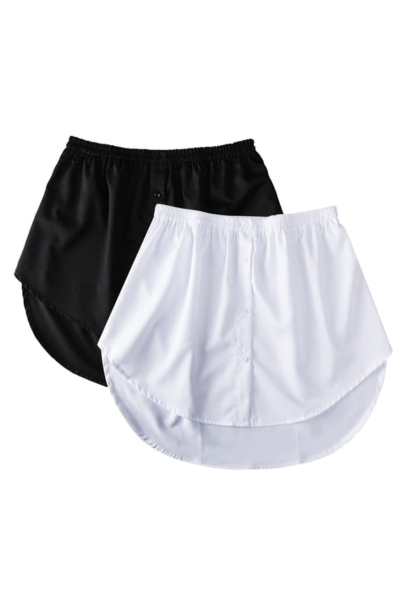 Women's Skirt Extender Layering Short Hem Liner Elastic Waist Basic Layering Piece Shirt Matching Essential Bottom