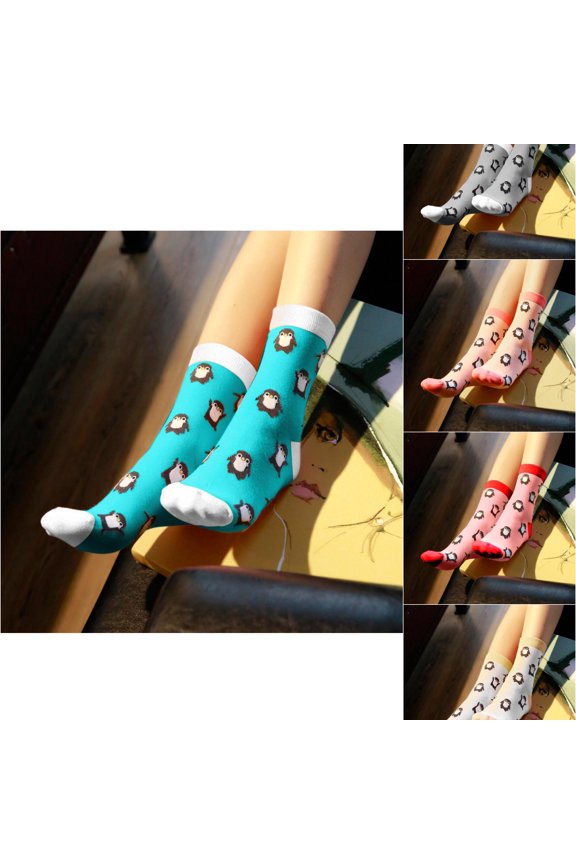 Women's Socks Crew Socks Cute Penguin Animal Printed Socks Breathable Novelty Stylish Holiday Casual Hosiery