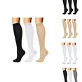 thumbnail image 1 of WMNTST Women's Socks Knee-High Ribbed Spring And Winter Solid Color Socks 3 Pairs Thin Classic Holiday Hosiery, 1 of 1