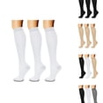 thumbnail image 1 of WMNTST Women's Socks Knee-High Ribbed Spring And Winter Solid Color Socks 3 Pairs Thin Classic Holiday Hosiery, 1 of 1