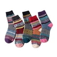 thumbnail image 1 of WMNTST Womens Above Ankle Socks 5 Pairs Knit Socks Ethnic Pattern Winter Warm Thermal Soft Thick Cozy Sock, 1 of 3