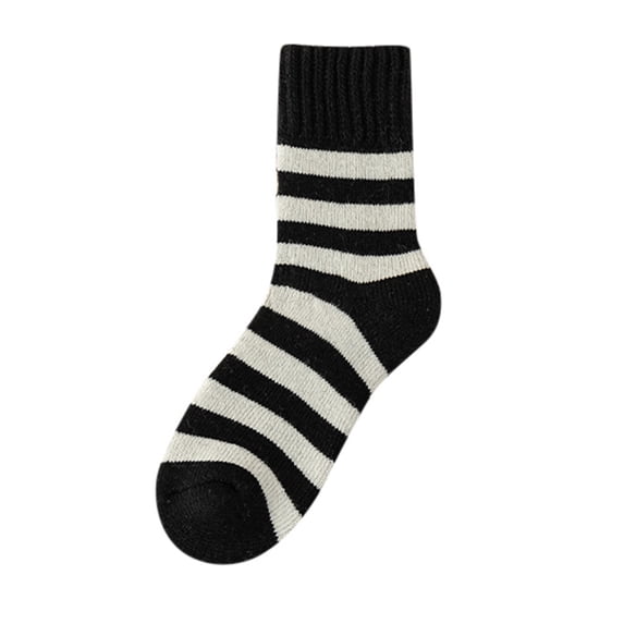 WMNTST Womens Above Ankle Socks Striped Towel Sole Ribbed Winter Socks Everyday Indoor Outdoor Wool Socks
