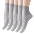 thumbnail image 1 of WMNTST Womens Ankle Socks 5 Pairs Breathable Sheer Sock Non Solid Color Invisible Daily Wear Socks, 1 of 6