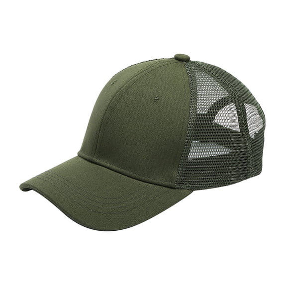 WMNTST Womens Baseball Caps Mesh Structured Adjustable Size Trucker Hat Plain Breathable Curved Brim Hats