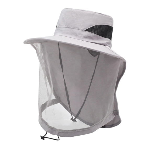 WMNTST Womens Bucket Hats Wide Brim Hat With Netting And Neck Cover Solid Fishing Outdoor Sun Hats