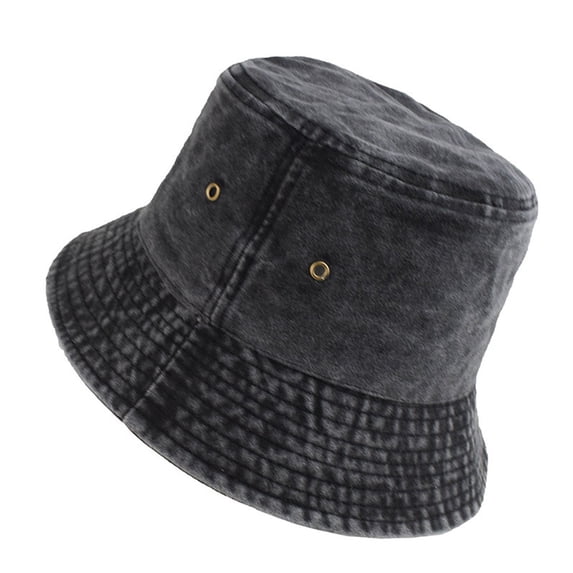 WMNTST Womens Bucket Hats Wide Brim Washed Denim Bucket Hats Solid Color Casual Outdoor Daily Sun Hat