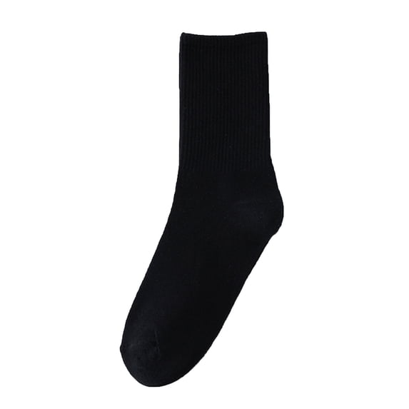 WMNTST Womens Crew Socks Minimalist Ribbed Sports Tennis Socks Solid Color Stretch Comfortable Daily Sock