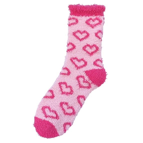 WMNTST Womens Crew Socks Print Winter Thermal Warm Sleeping Socks Holiday Comfort Coral Fuzzy Hosiery
