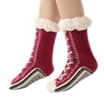 thumbnail image 1 of WMNTST Womens Crew Socks With Grips Thick Warm Winter Slipper Sock With Liner Fuzzy Home Floor Socks, 1 of 3